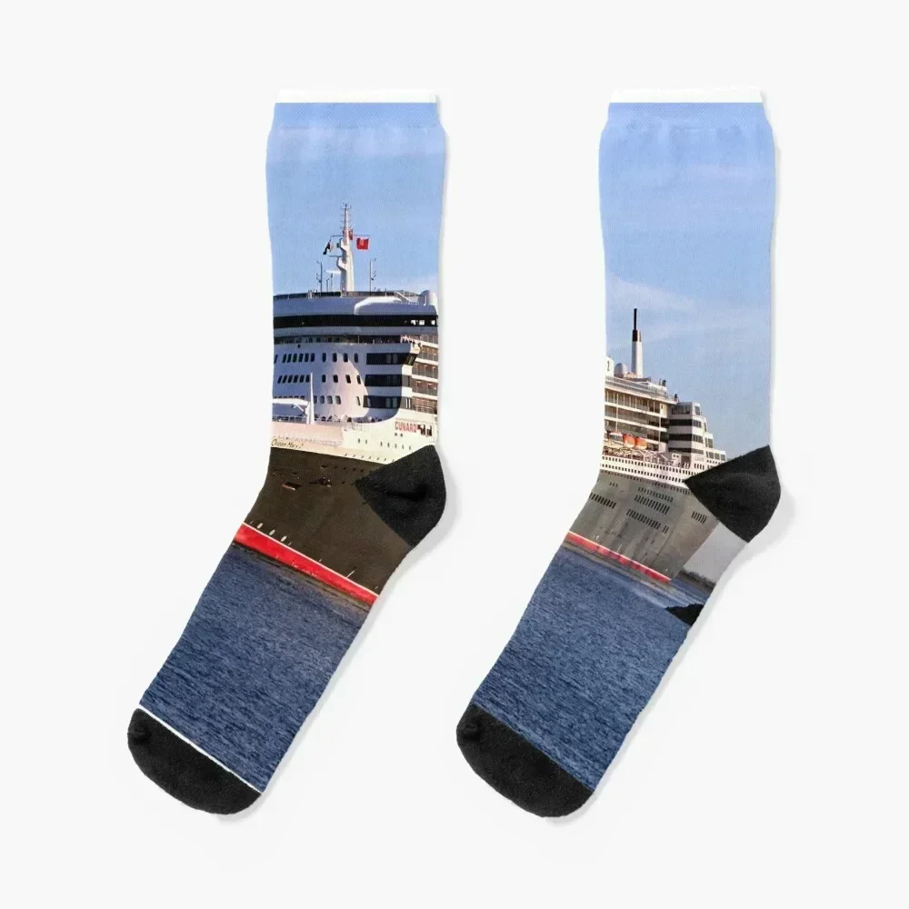 

Queen Mary 2 cruise ship Socks floral kids custom sports winter Ladies Socks Men's
