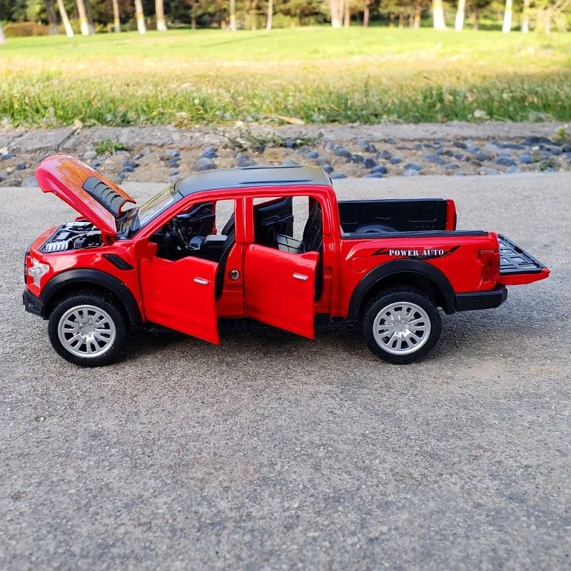 1:32 ford raptor f350 captador liga modelo de carro transportar pneus fora de estrada veículo diecast veículos de brinquedo carro crianças brinquedo presentes e152