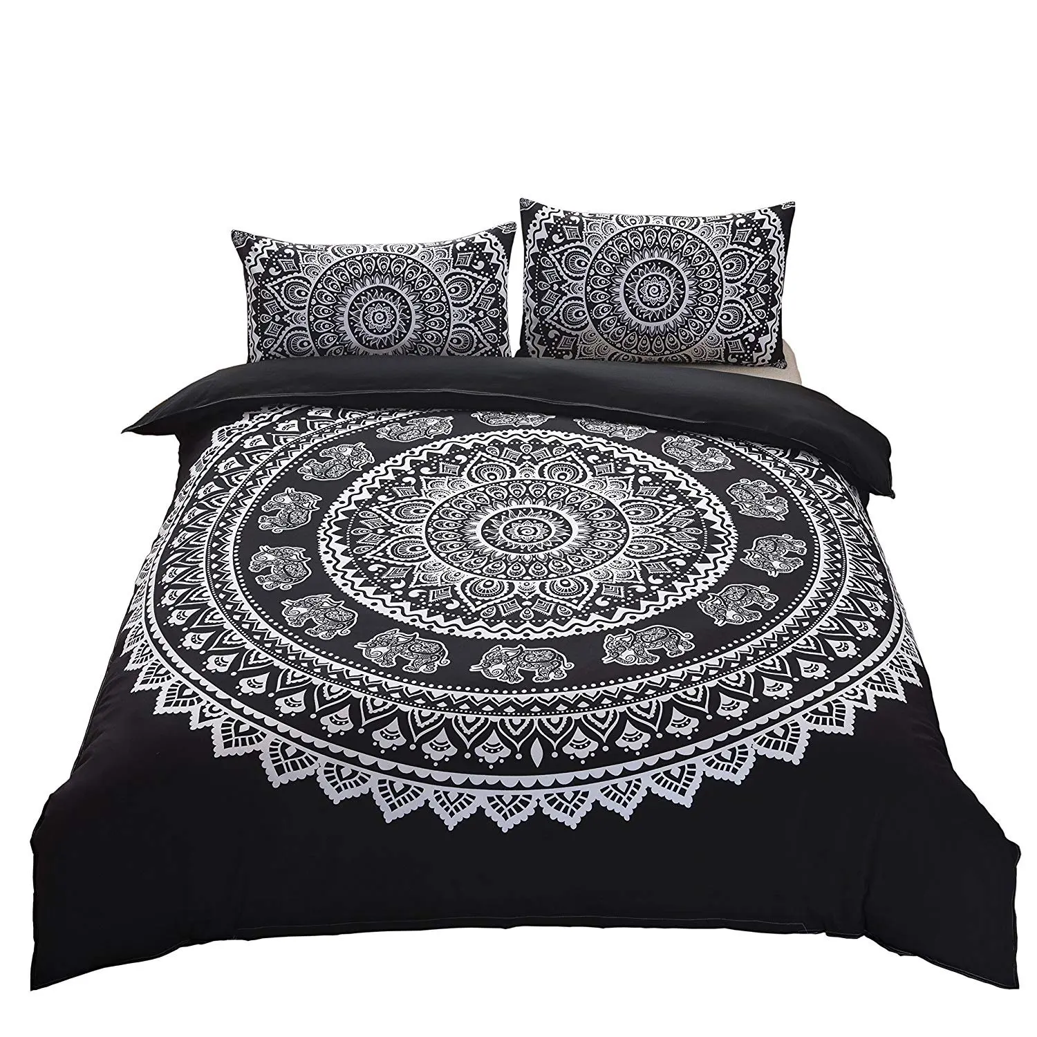 Bohemian Mandala Duvet Cover Boho Chic Hippie Bedding Mandala for Aducts Boys Girls Black White Bedroom Decoration Queen King