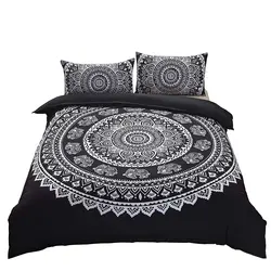 Bohemian Mandala Duvet Cover Boho Chic Hippie Bedding Mandala for Aducts Boys Girls Black White Bedroom Decoration Queen King