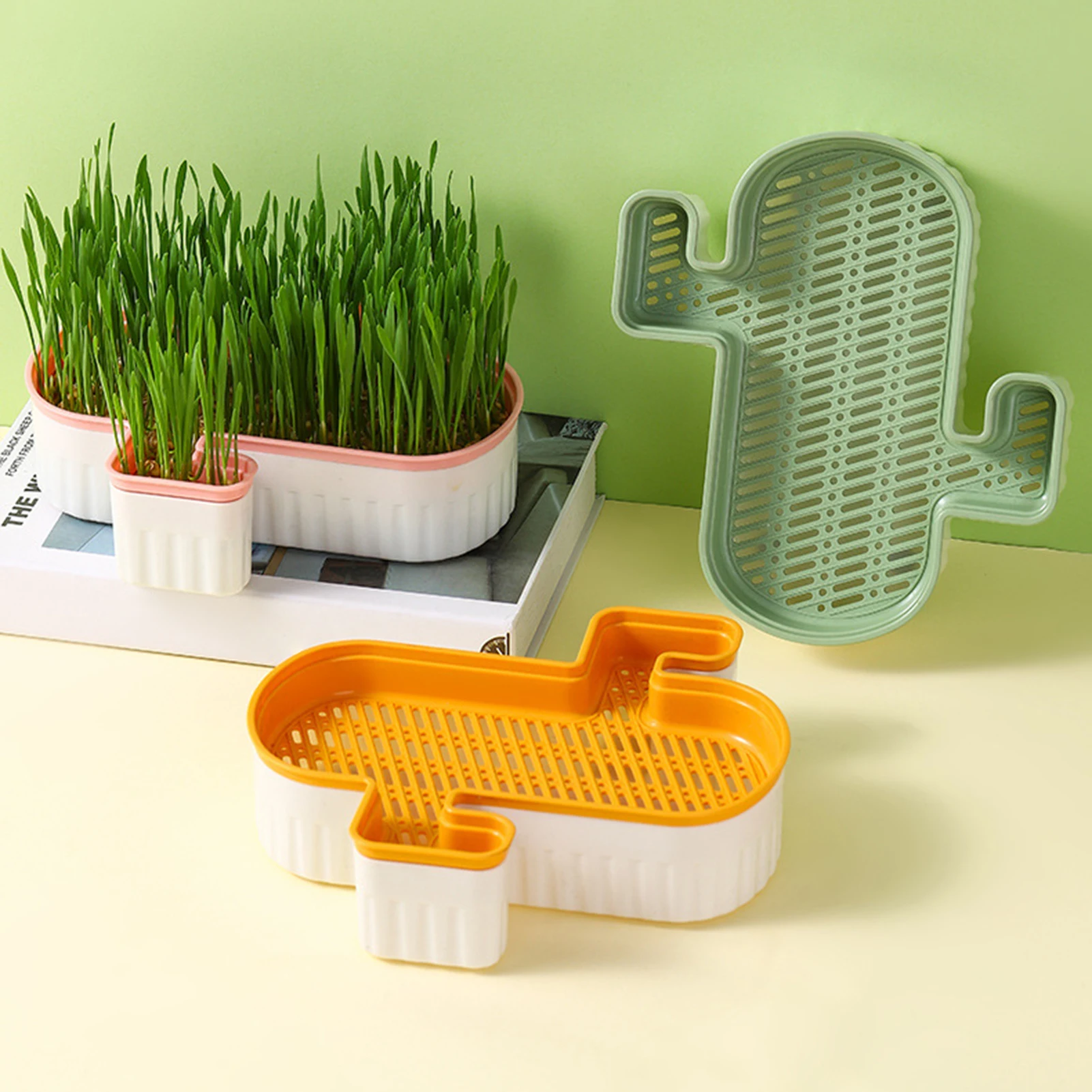 

Plastic Cat Grass Planter Hydroponic Wheatgrass/Cat Grass Growing Kits for Cats Pet Accessories