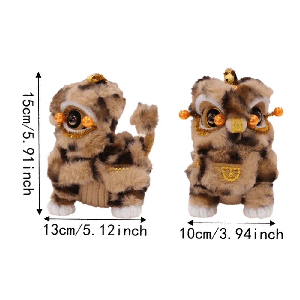 Handmade Lion Dance Traditional Twisty stick Lion Dance Ornament Festive Atmosphere Cute Awakened Lion Car Decoration