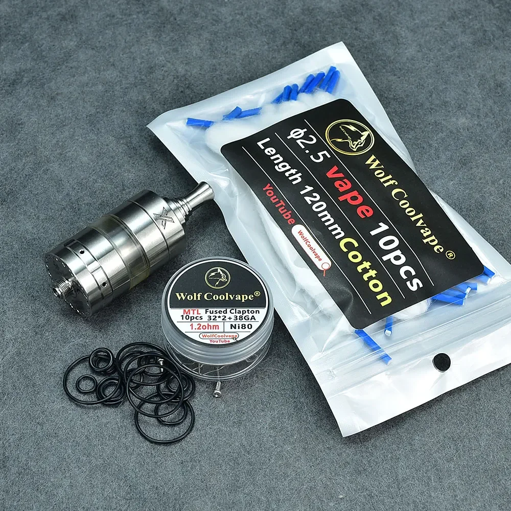 Wolfcoolvape Kayfun X MTL RTA خزان Vape قابل لإعادة البناء 4 مللي 24 مللي متر 316SS رذاذ ملف واحد لسلس MTL Vaping