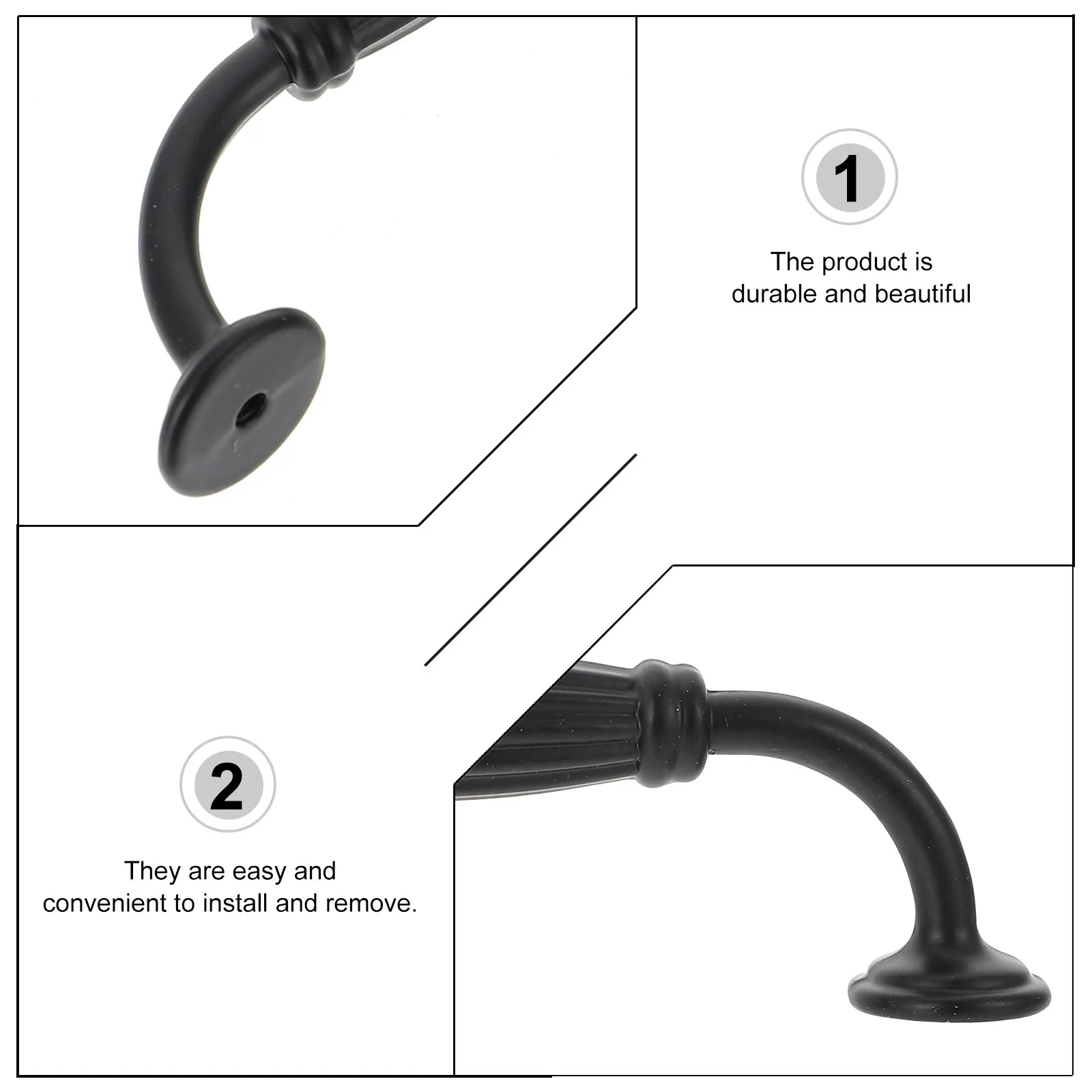 6Pcs Sleek Aluminum Alloy Cabinet Pulls Handle for Drawer Door Wardrobe Dresser Cupboard Furniture Modern Minimalist Easy Mount