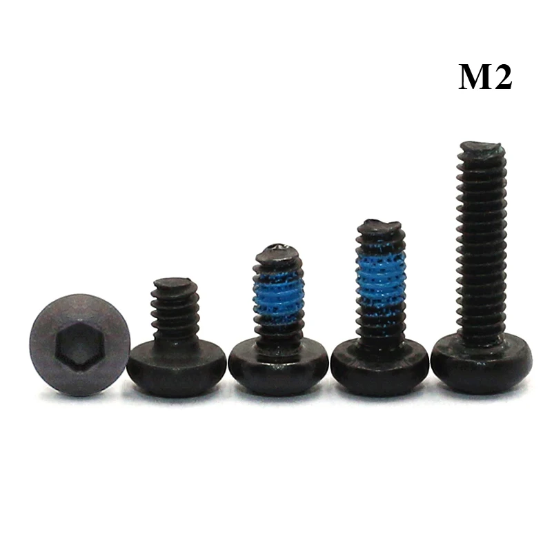 1/3/5/10/20/30Pcs Grade 10.9 Round Head Socket Head Screws Nominal Diameter M2 Tooth length 4-16MM  Round Cup Screws