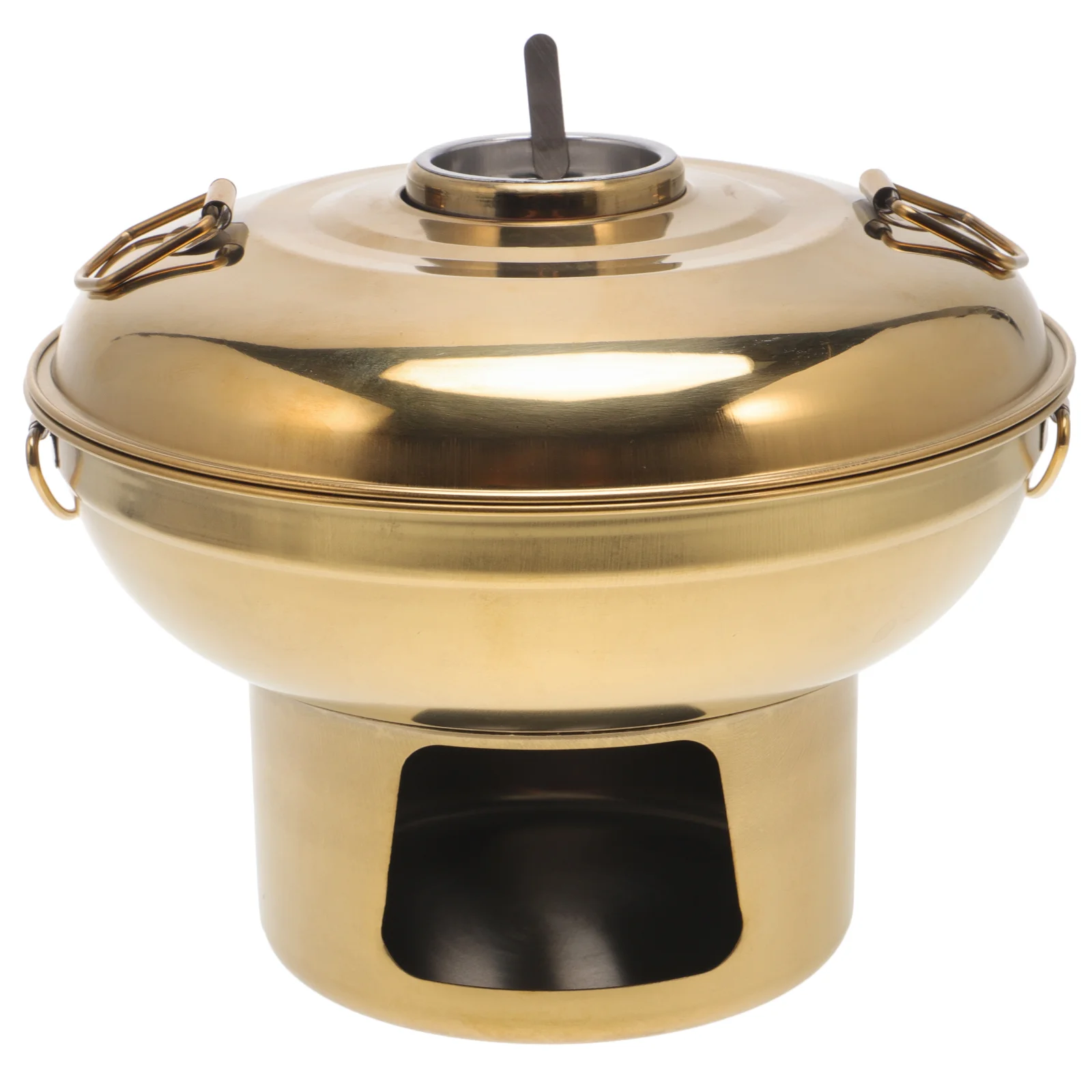 Stainless Steel Charcoal Hot Pot Portable Old Beijing Mutton for One Person with Side Stove (natural Color 20cm) Heavy