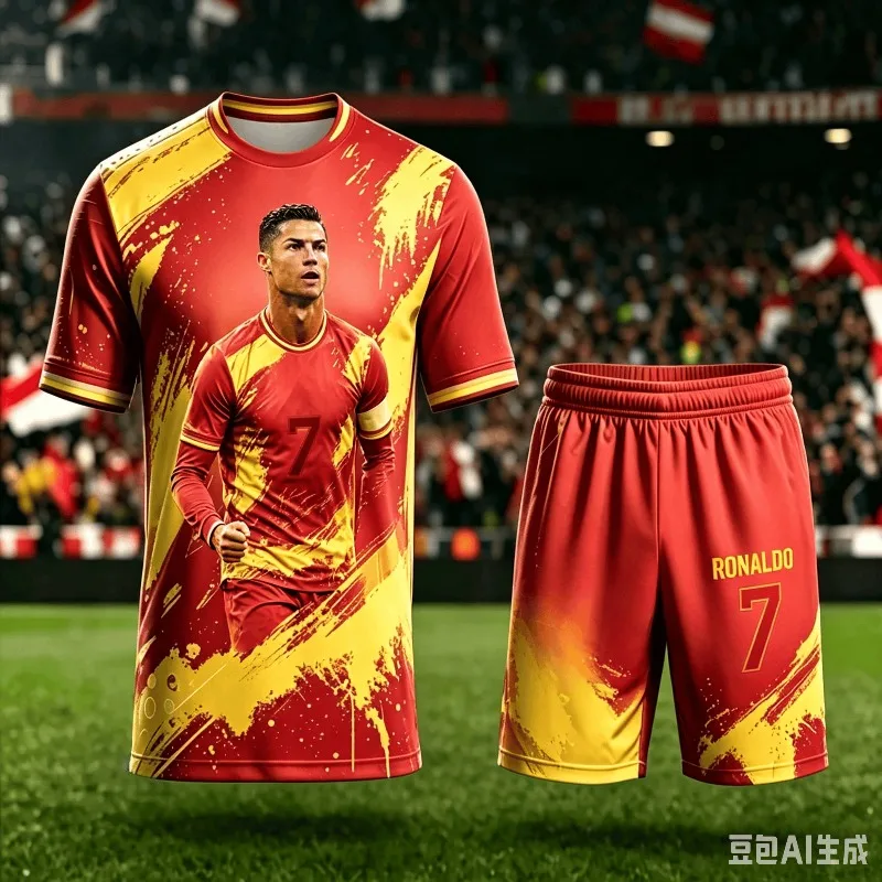 Summer # 7 Cristiano Ronaldo Pattern Multiple Tie Dyeing Football Sets for Adults and Children Leisure Sports Daily Exercise Set