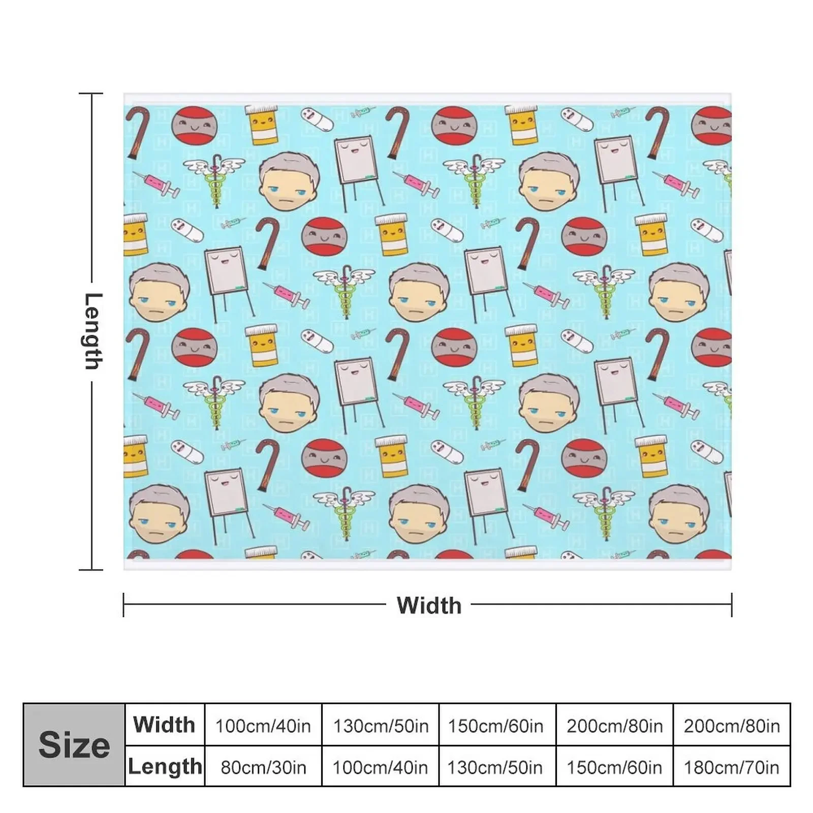 House MD Kawaii Pattern Throw Blanket Sleeping Bag Multi-Purpose Blankets