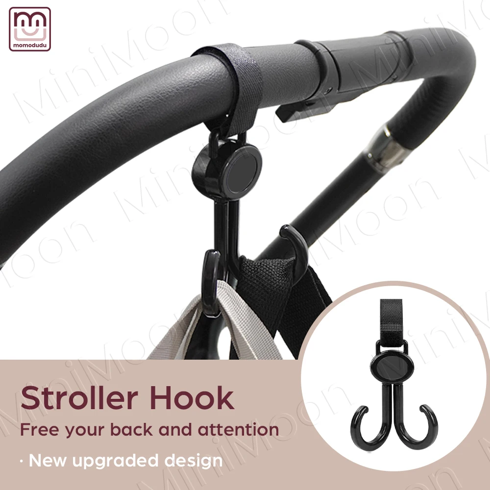 

Baby Stroller Hooks, 360° Rotating Organizer for Diaper Bags & Shopping, Universal Fit for Prams & Pushchairs