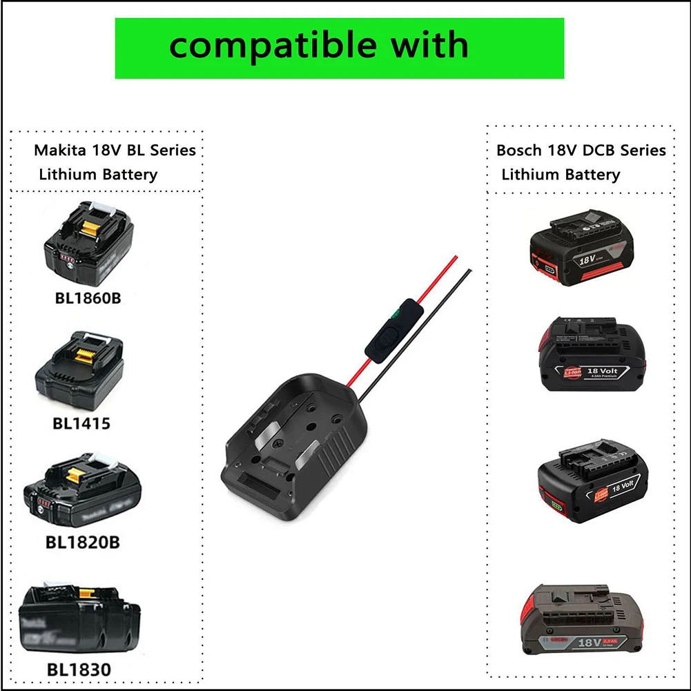 Power Connector Battery Adapter With Fuse And Switch 1 Piece 30A Accessories BAT607 BAT614 BL1430B BL1815 BL1815B