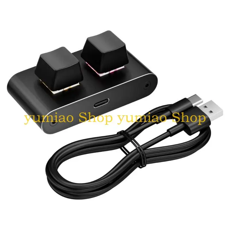 587B Black Aluminum Corded Two Keyboards Copy Paste Shortcut Function Resistant to Wear in Busy Professional