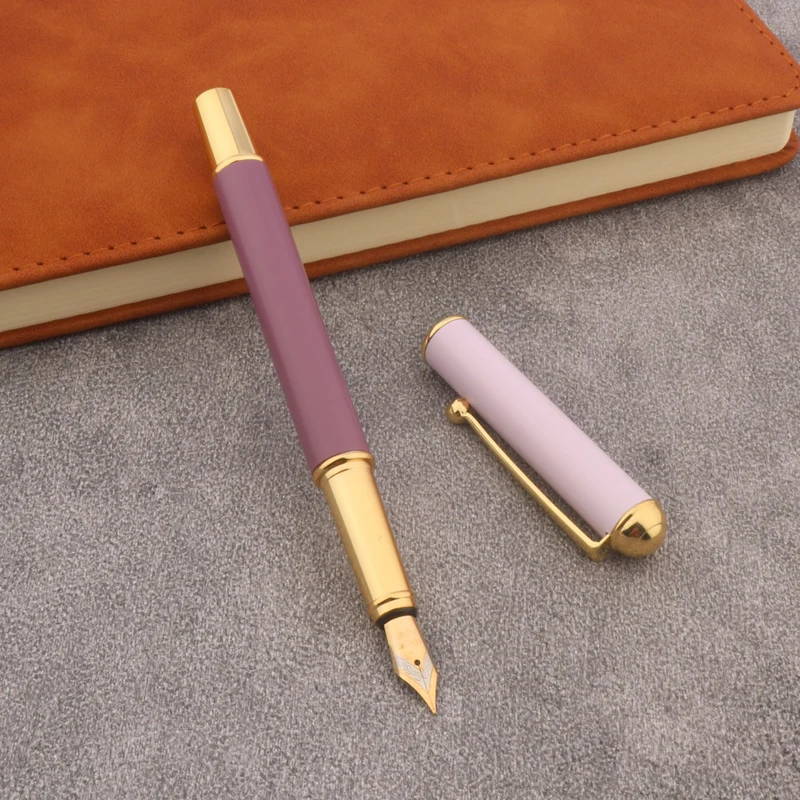 1 قطعة العلامة التجارية الجديدة قلم حبر معدني ماتي الأرجواني القرطاسية مكتب اللوازم المدرسية الكتابة هدية