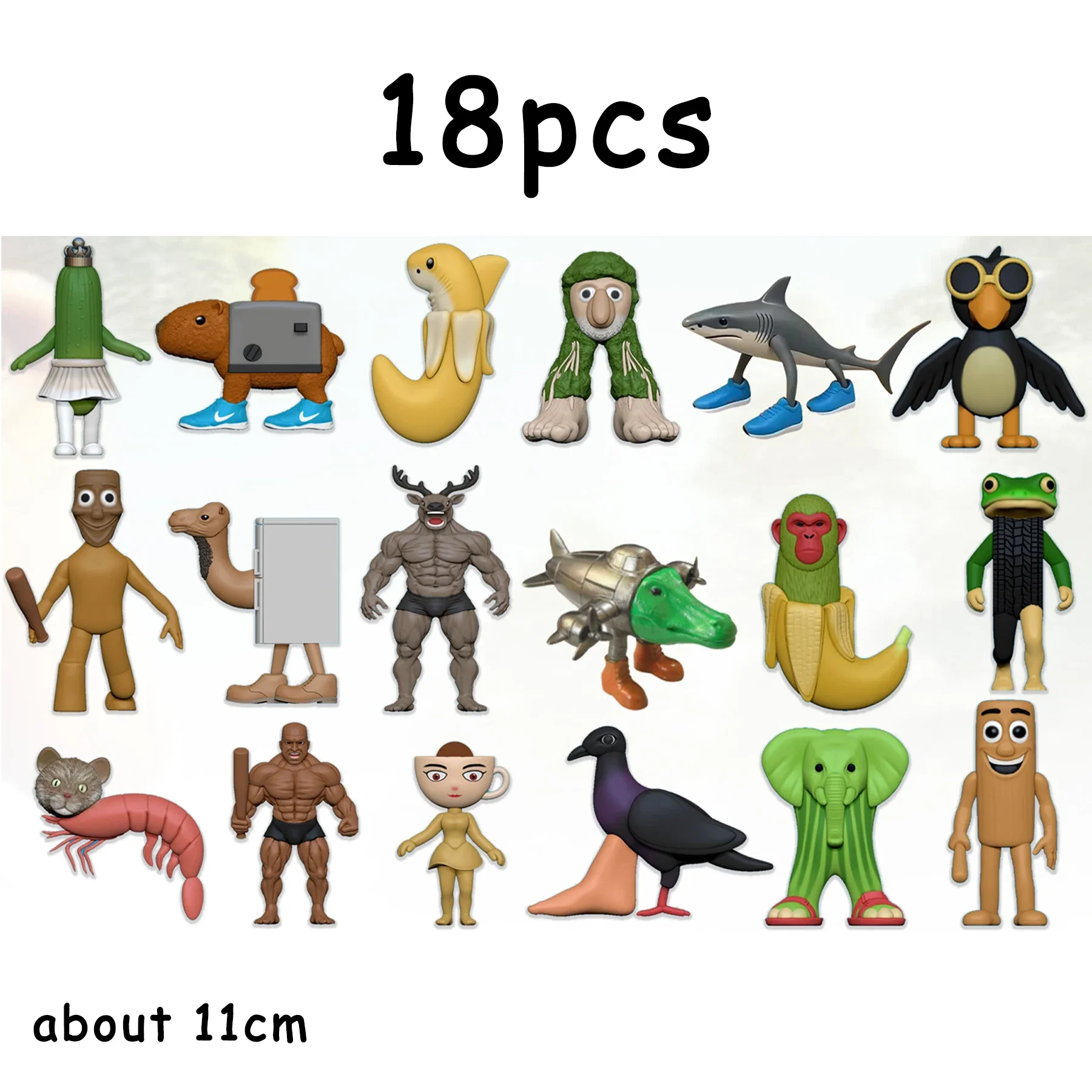 2025 Neue 3 Stile Tung Tung Sahur Figur Spielzeug Trallelo Tralala Statue Spielzeug von Shark Lirili Larila TungTung Sahur Blind Box