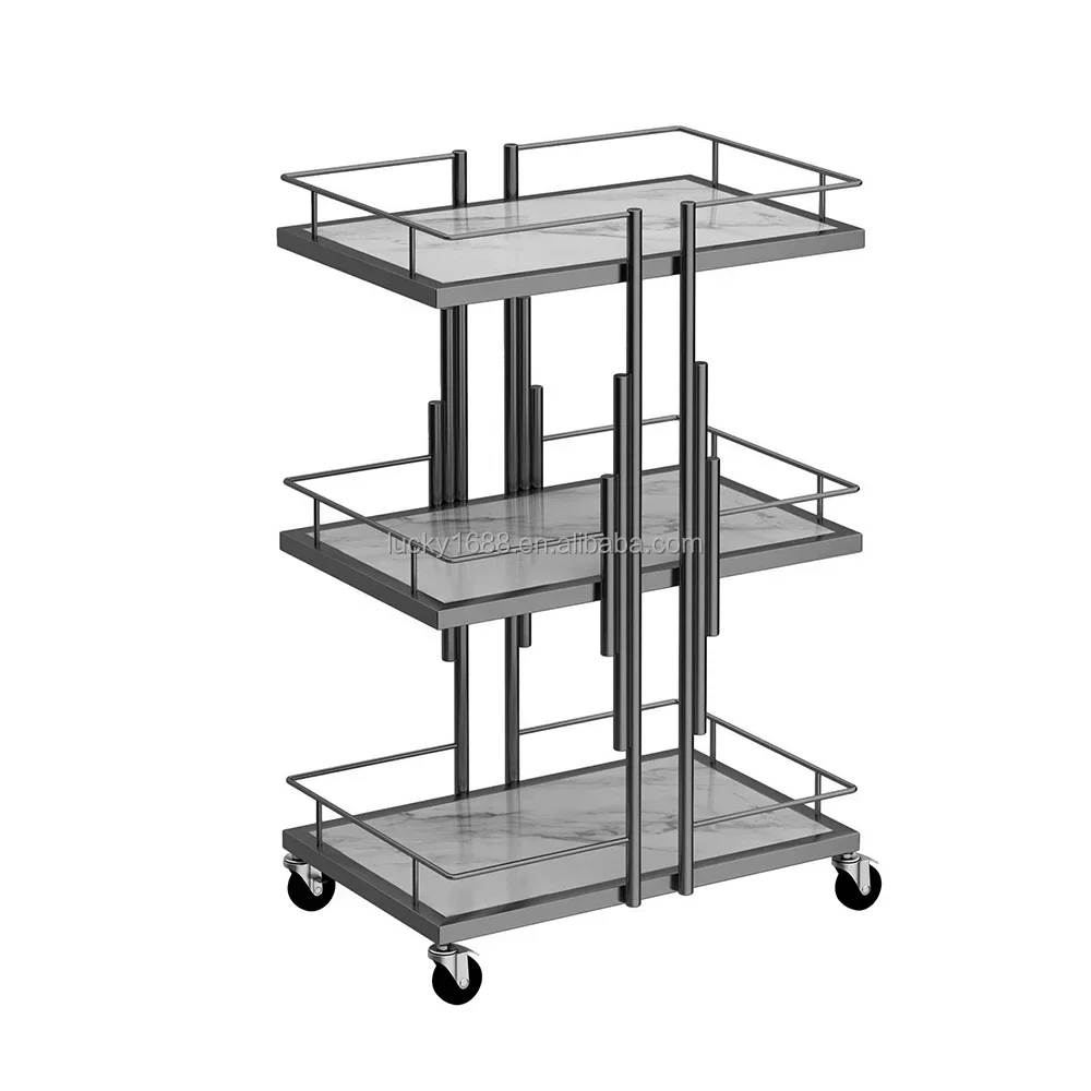 Manufacture High Quality Home Furniture 3 Tier Storage Shelf Rolling Carts Kitchen Trolley