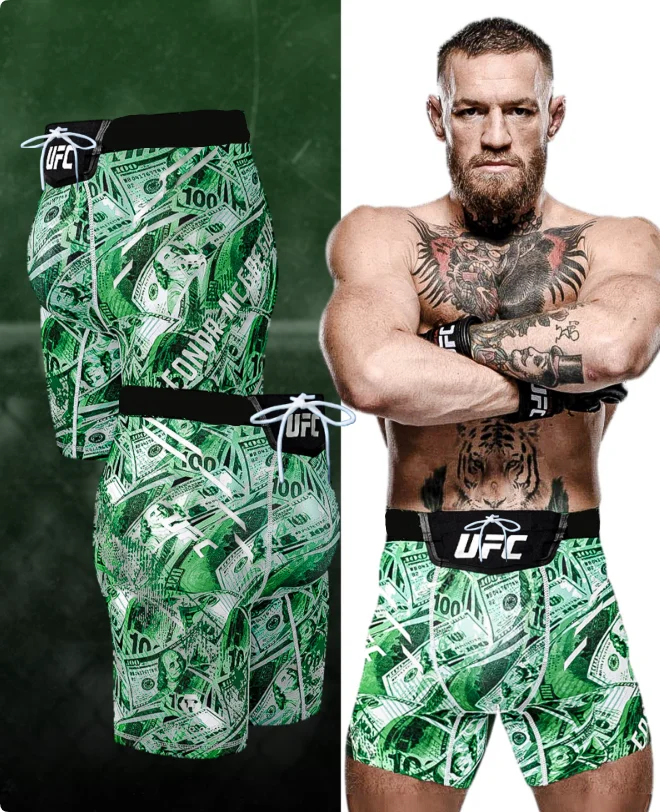 2026 Neue Conor McGregor UFC Kampfnacht-Shorts MMA Sportshorts Herren Übergroße Atmungsaktive Schnelltrocknende Trainingsshorts