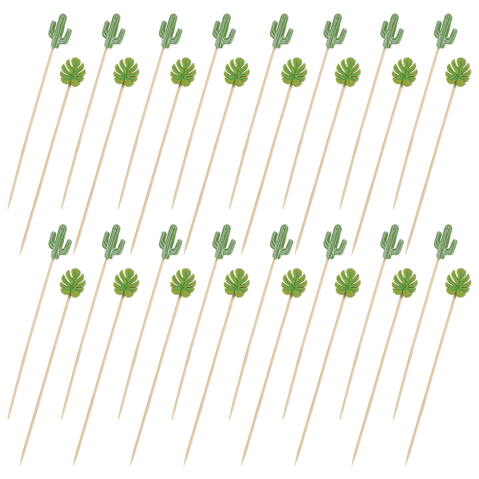 

100 Pcs Cocktail Sticks Fruit Toppers Dessert Picks Hawaiian Cake Topper Party Supplies Premium Material Practical