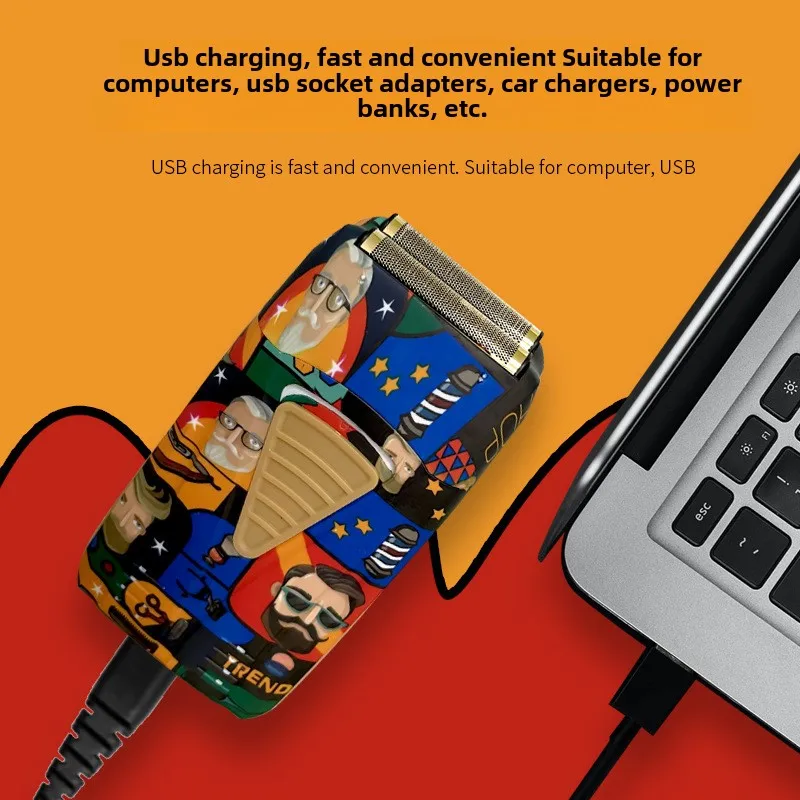 ผู้ชายไฟฟ้ามีดโกนใหม่ Graffiti โกนหนวด Trimmer MINI Travel มีดโกนสําหรับช่างตัดผม & Home ใช้ชาร์จไร้สายไฟฟ้ามีดโกน