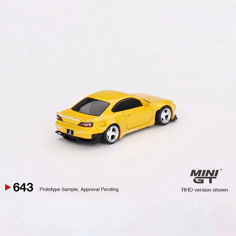 MINI GT 1/64 #643 Nissan Silvia (S15) Rocket Bunny Bronze Yellow Die-cast Alloy Car Model Collection Display Gift