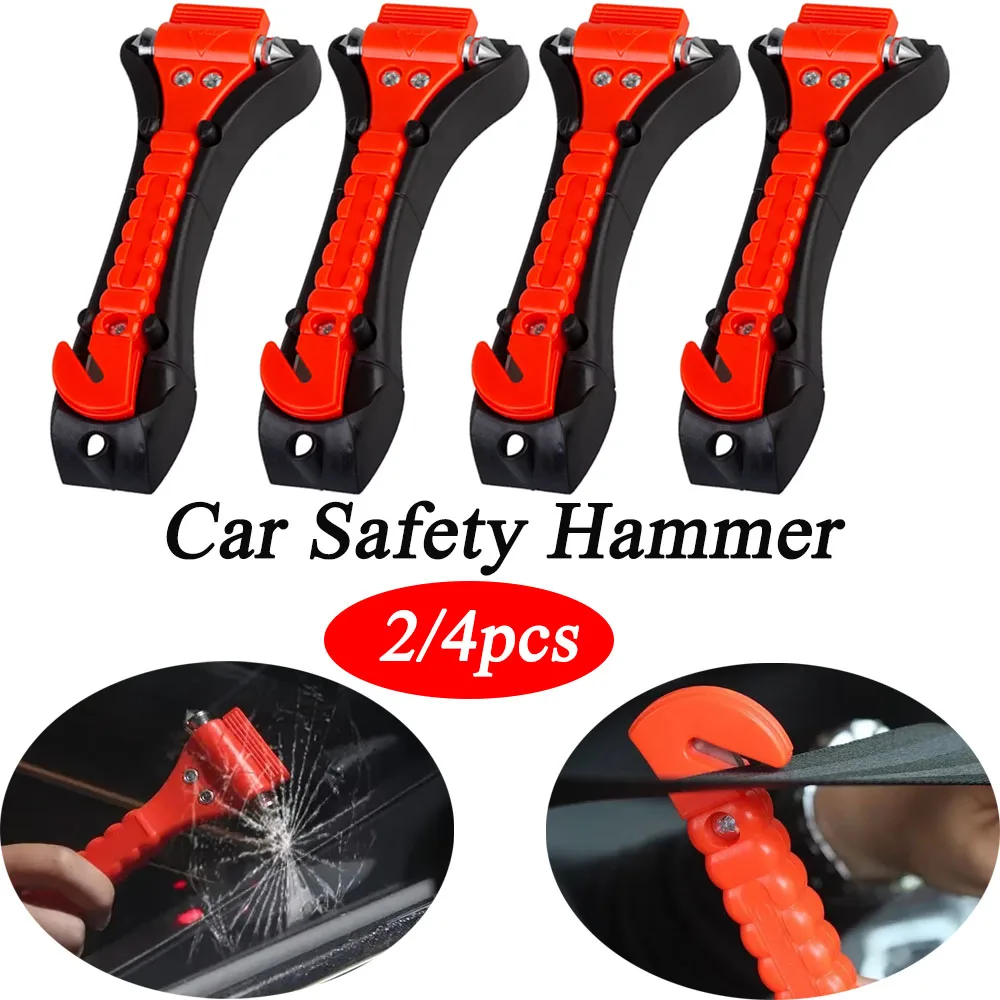 

2/4pcs Car Safety Hammer Set Saving Escape Emergency Glass Breaker Seat Belt Cutter Tools Auto Traffic Accident Life Rescue Tool