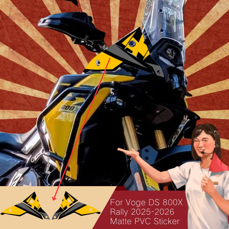 

For Voge DS 800X Rally 2025-2026 Matte PVC Sticker Decal Motorcycle Body Graphic Kit Digital Print Vinyl Wrap Adhesive Film