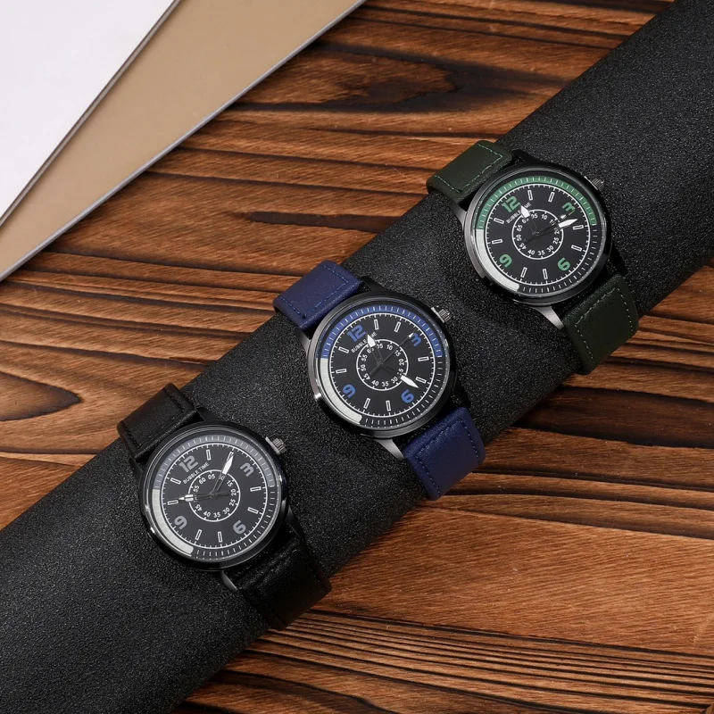 SUNLIFEXSimple reloj informal para hombre, banda de silicona, reloj de cristal de luz azul