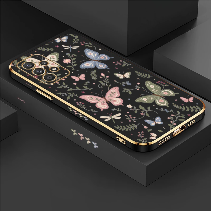 Butterfly Design Phone Case For Samsung Galaxy A57 A55 A54 A53 4G 5G A52 S A73 A72 A51 A71 4G A70 Shockproof Soft TPU Cover Etui