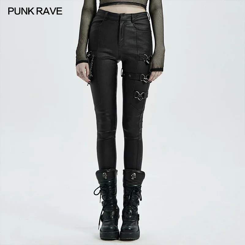 

PUNK RAVE Women's Punk Sexy Tights Rebellious Trousers Fashion Pencil Pants Love Locks Decorated Spring/Autumn