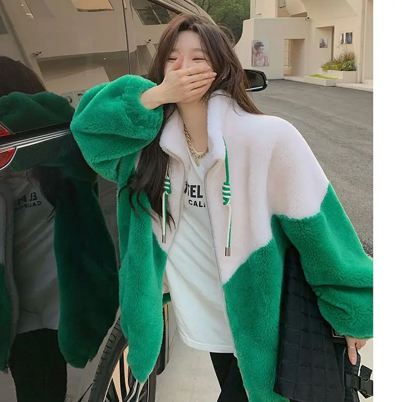 

Women's Mid-Length Teddy Coat 2025 Quilted Faux Shearling Jacket Trendy Winter Puffer Jacket for Youth