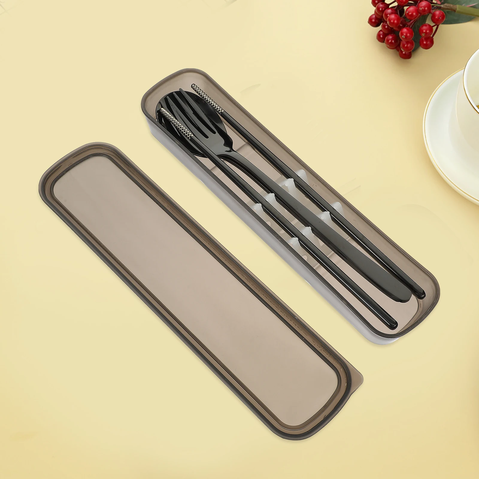 

1 Stainless Steel Cutlery Set Long Handle Spoon Fork Chopstick Kit Tableware For Home Dinner Party Wedding Reusable