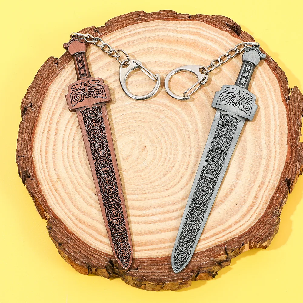 Creative Sword Keychain Pendant Cosplay Keyring Trendy Cool Decorative Backpack Accessory for Men And Women