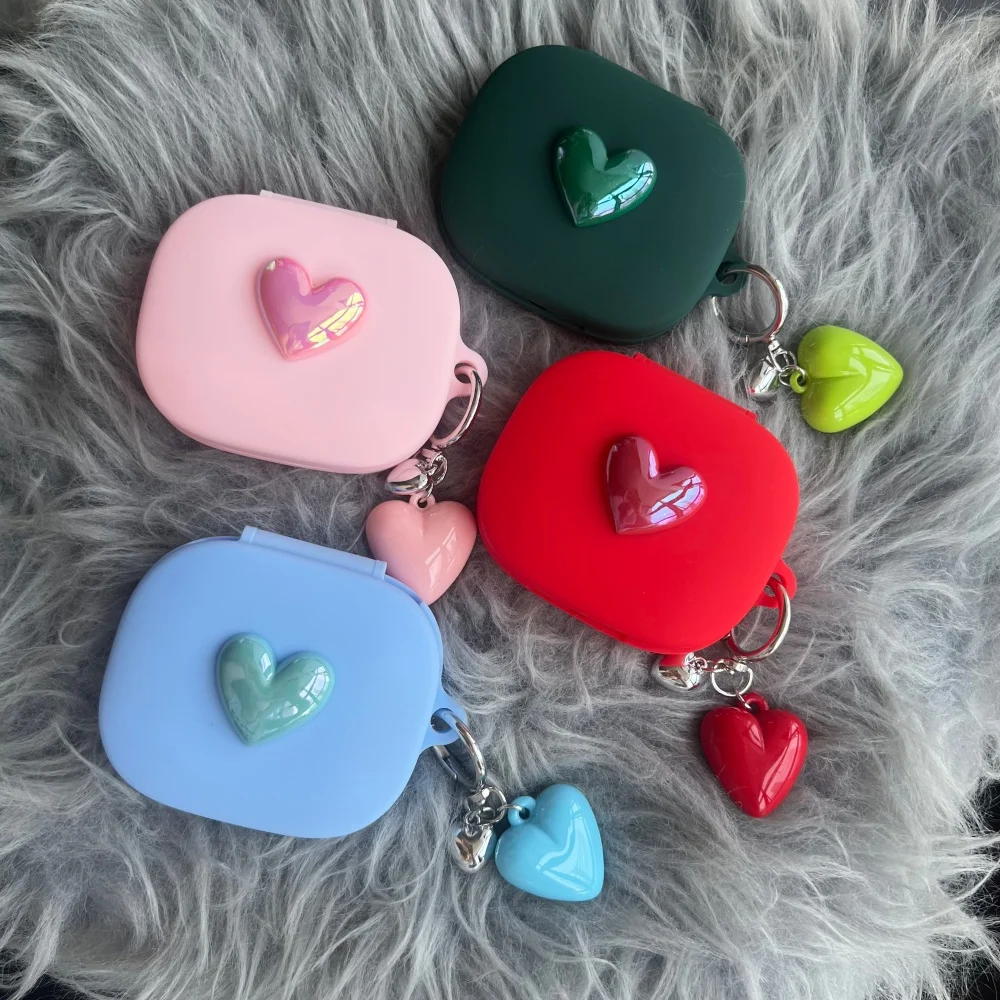 

Sweet Love Heart Case For Shokz OpenFit Pro Headphone Case Wireless Bluetooth Earphone Protection Cover With Keyring