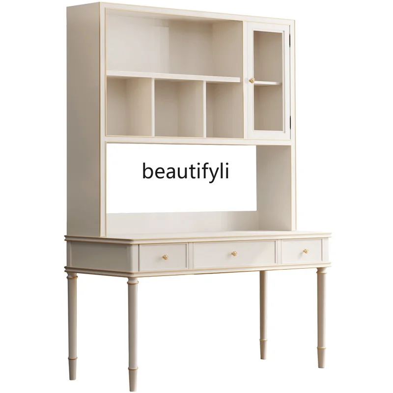 Desk bookshelf combination study table 80cm multi-layer bookshelf with cabinet door