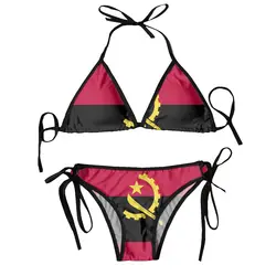 2024 strój kąpielowy Angola Flag Mujer damskie stroje kąpielowe letnie stroje kąpielowe zestawy bikini do kąpieli