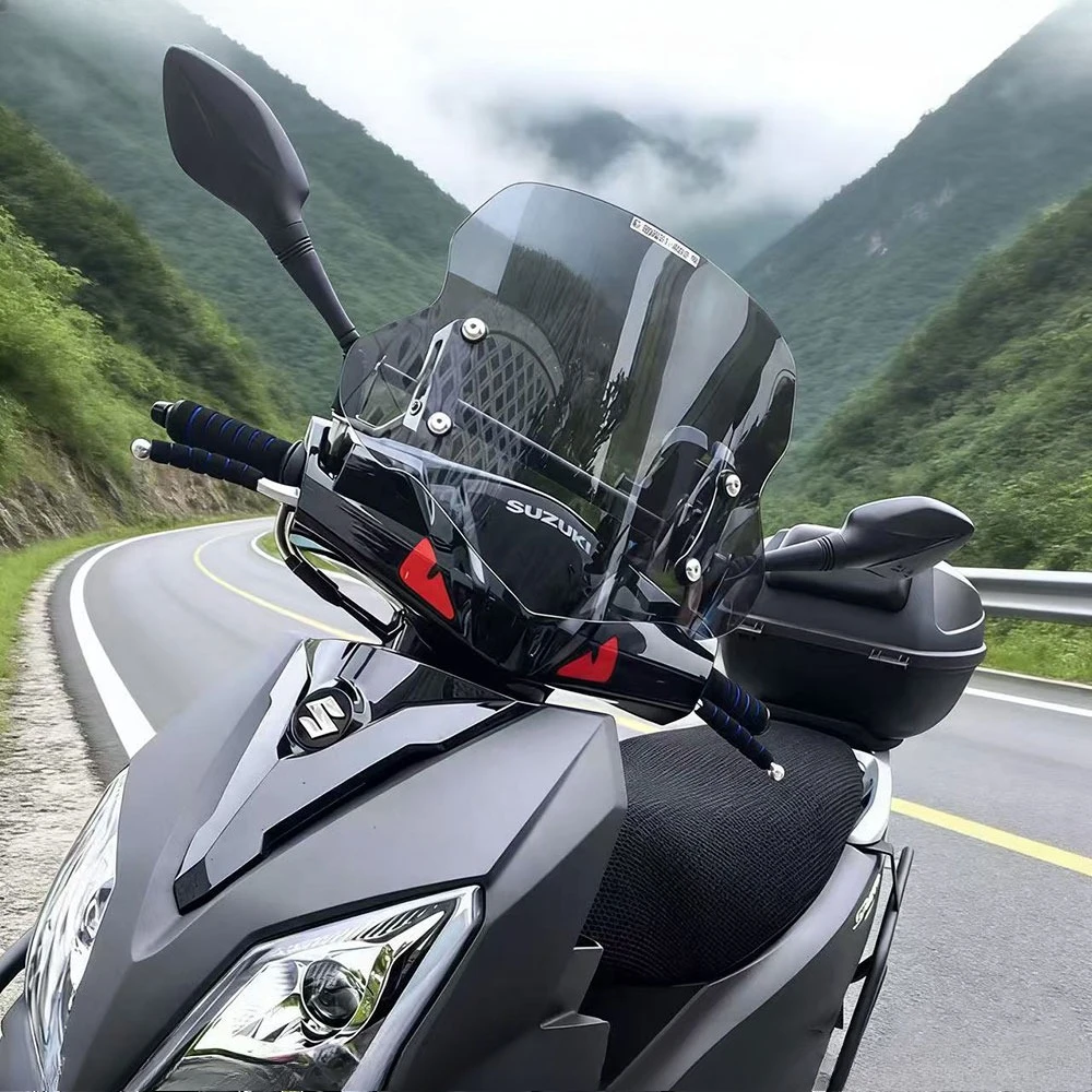 For Suzuki UY125 Haojue motorcycle windshield modification windshield deflector can be raised and lowered (upgraded version)