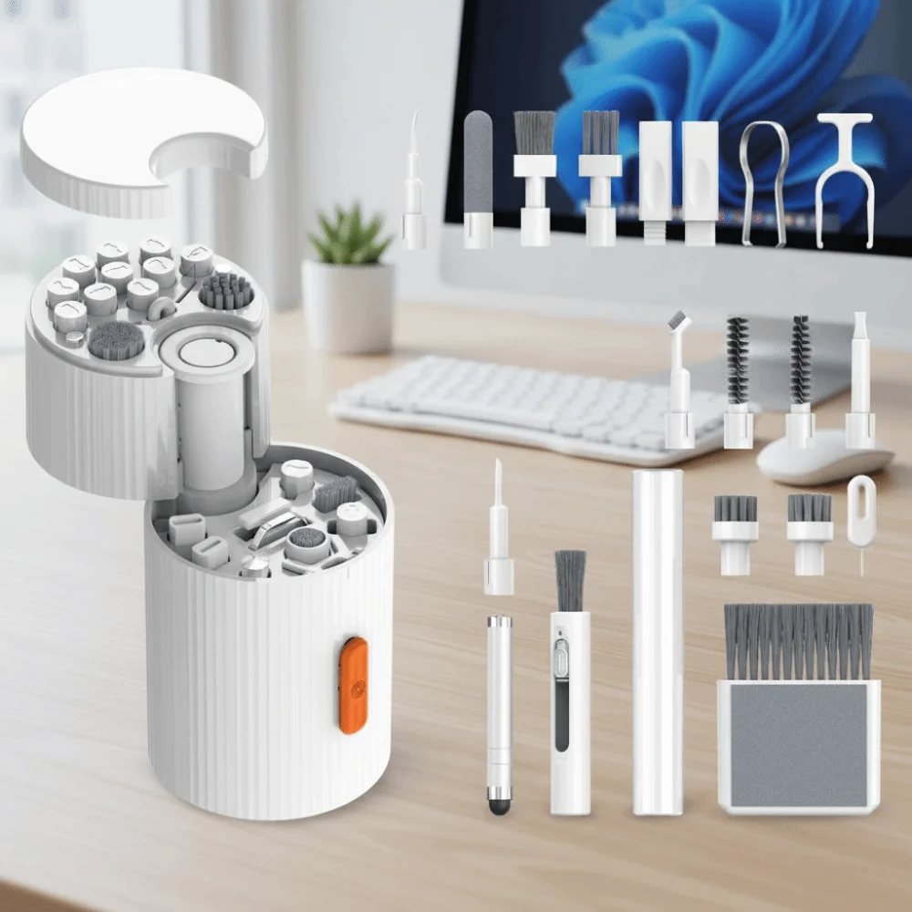 

Magnetic Rotating Computer Cleaning Brush Tools Kit Screen Cleaning Portable Electronic Cleaning Set Bracket Design Multipurpose