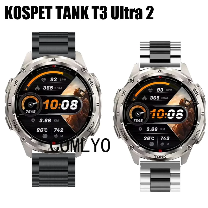 

Для KOSPET TANK T3 Ultra 2, ремешок для умных часов, металлический браслет из нержавеющей стали, мужской ремешок
