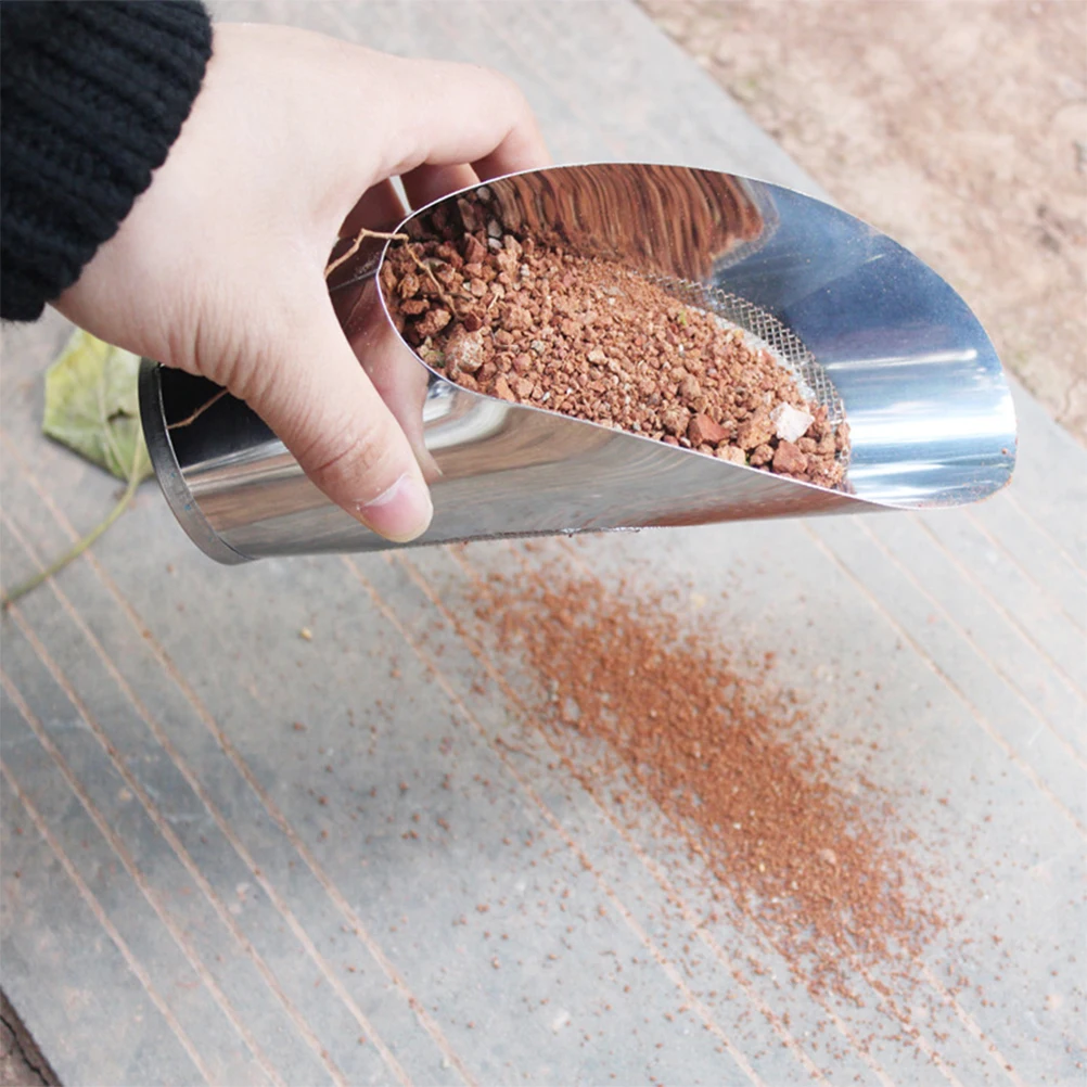 2 Stuks Rvs Bodem Scoops Lichtgewicht Draagbare Tuin Planten Schop Kleine Ergonomische Verplanten Tool Voor Bonsai