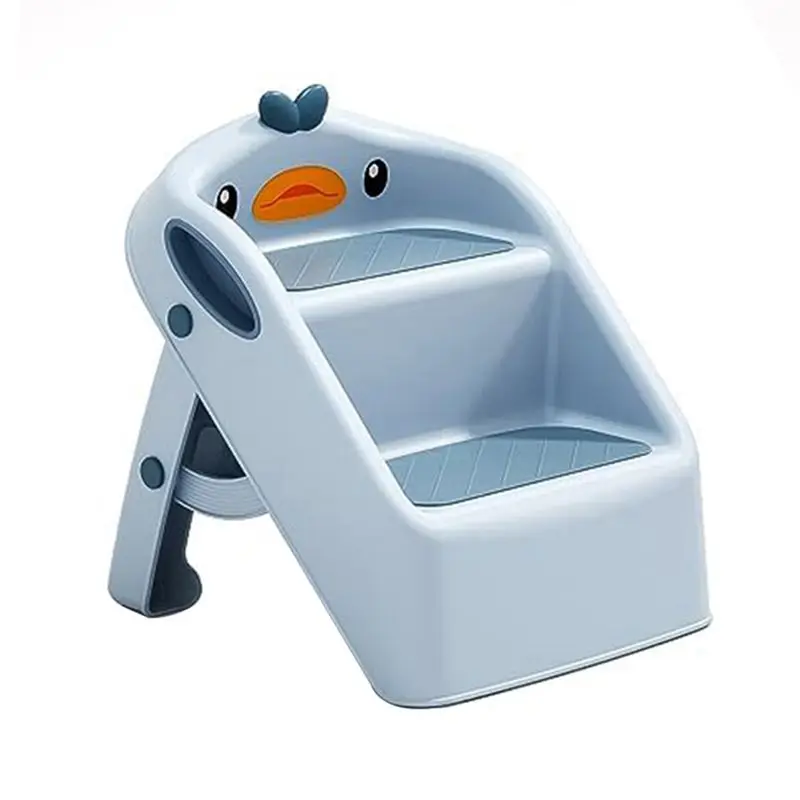 

J1UL1N Step Stool Toddler Bathroom Sink Blue Toilet Potty Training Child Kitchen Helper Plastic Ladder