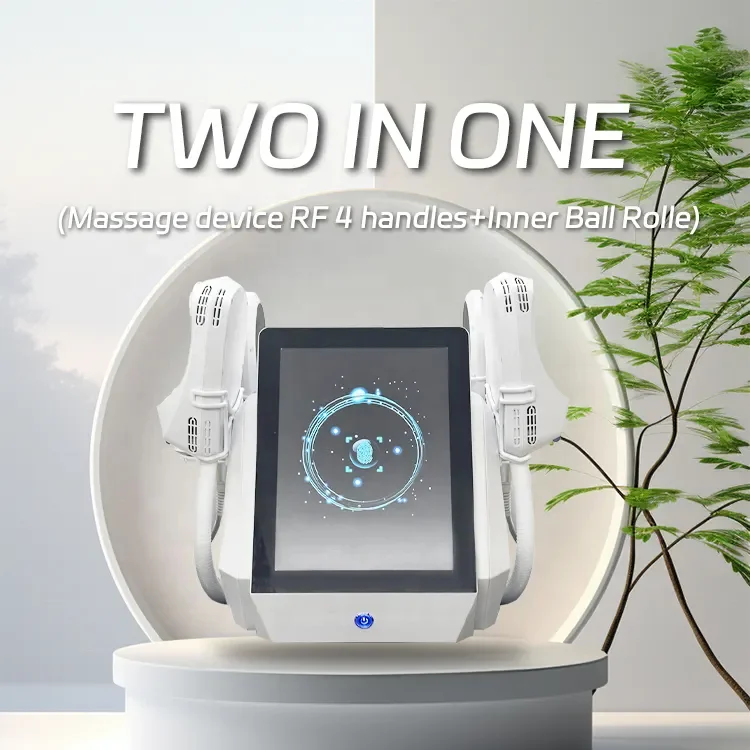 Desktop 2 or 4 Handles RF EMS Muscle Stimulator Inner Ball Roller Body Slimming Machine with 0-7 Tesla