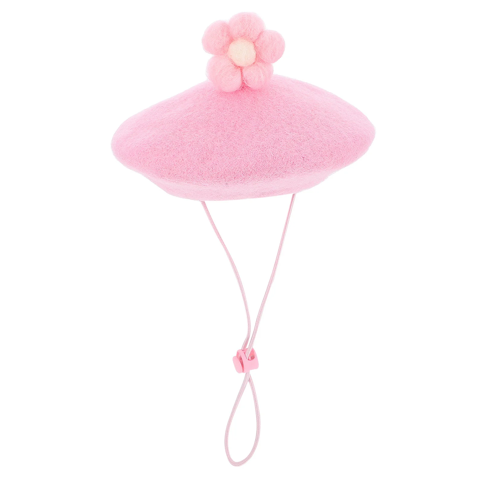 

Pet Wool Beret Hat Pink Small Pet Headwear Costume Cap for Cats Small Dogs Holiday Party Hat Costumes for Cat Dog Beret