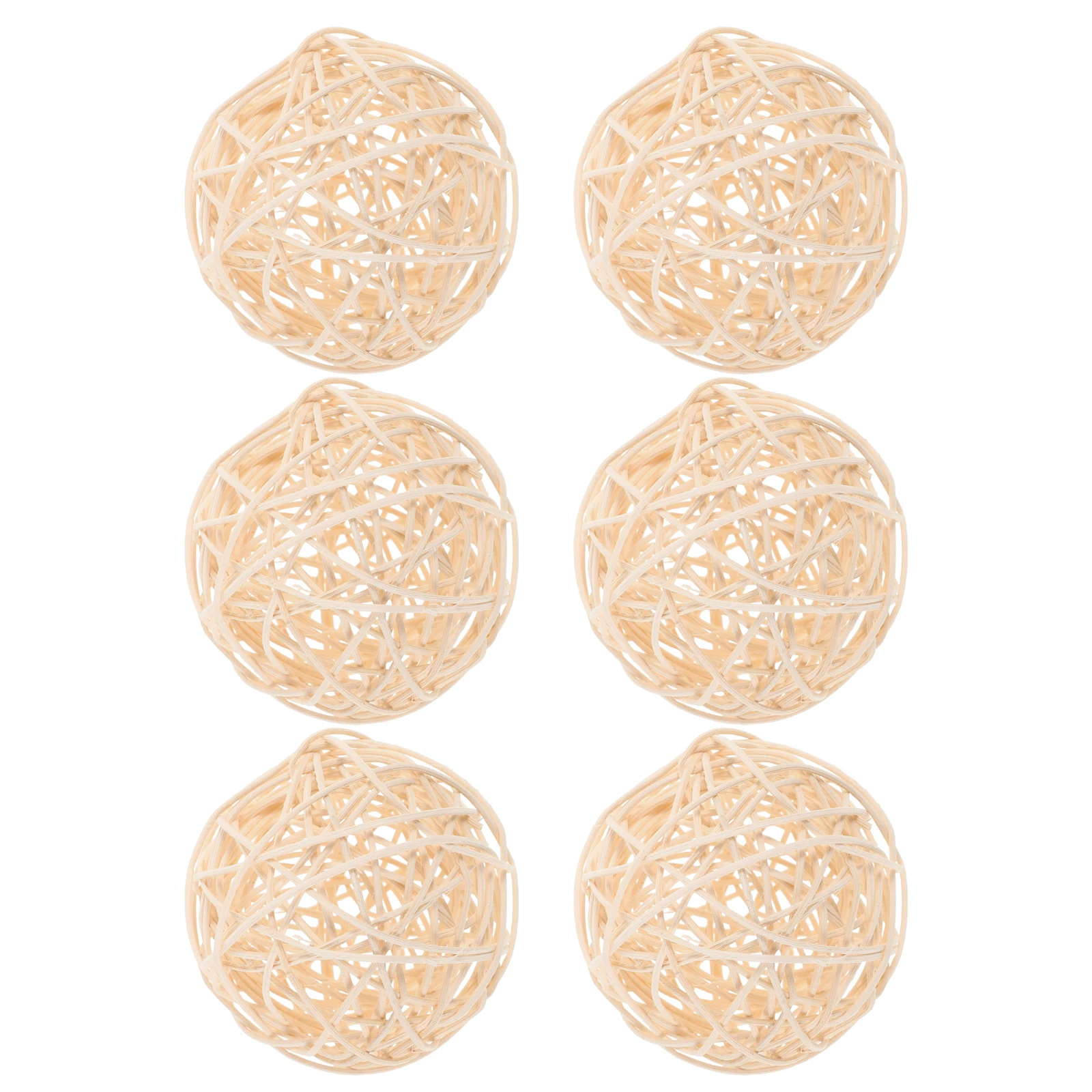 

6Pcs Rustic Woven Rattan Decorative Balls Orbs Bowl Fillers Wedding Table Centerpiece Party Home Decor Accents Spheres