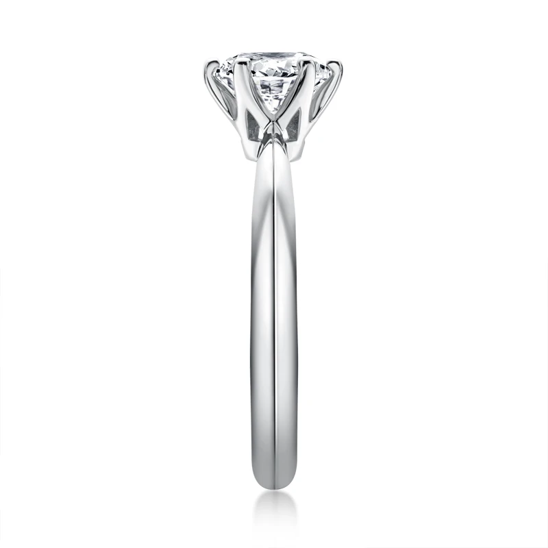 IOGOU-Bague de Fiançailles en Argent 2023 et Or Blanc 18K, Bijou Fin, 1 Carat Mosanite, avec Certificat, Tendance 925, pour Femme