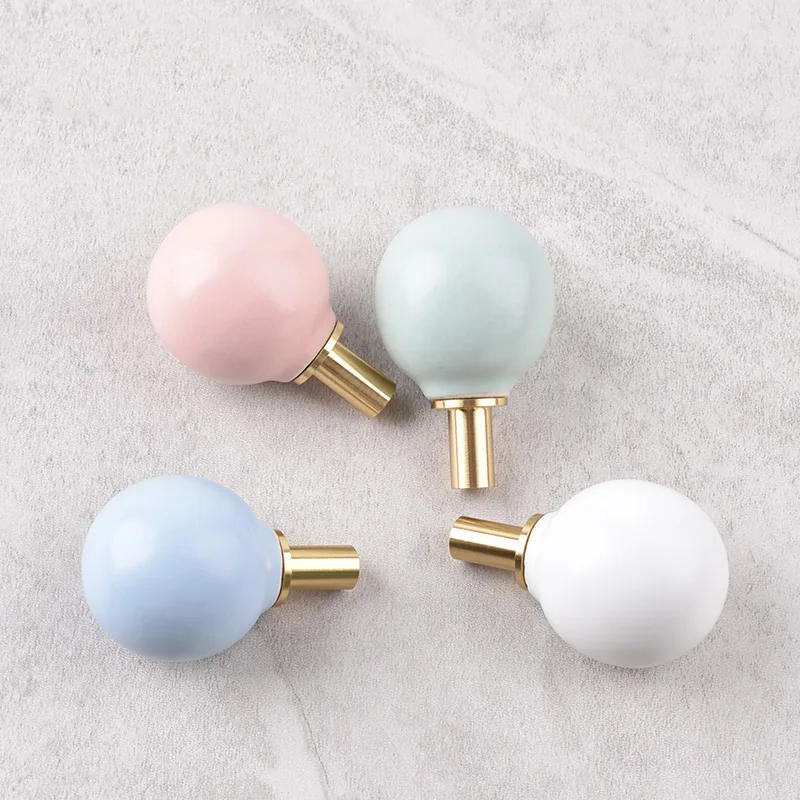 Round Ceramic Hook Clothes Hanger Hook Home Wall Hooks for Key Hat Bag Kitchen Bedroom Wall Hook And Furniture Handle Knobs