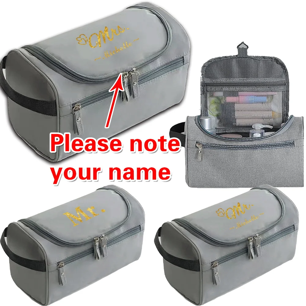 

Персонализированная сумка для туалетных принадлежностей с индивидуальным именем и подвесным крючком, водостойкая сумка для ванной комнаты с несколькими сетками, органайзер для туалетных принадлежностей
