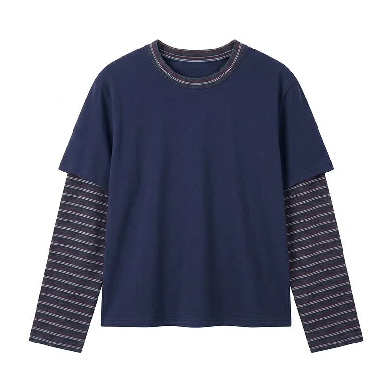 WESTSHAN Luxury Quality Stylish Stripe Long-Sleeve T-Shirt For Women Fall Winter Outdoor Cycling Breathable Short Slleve Tshirt