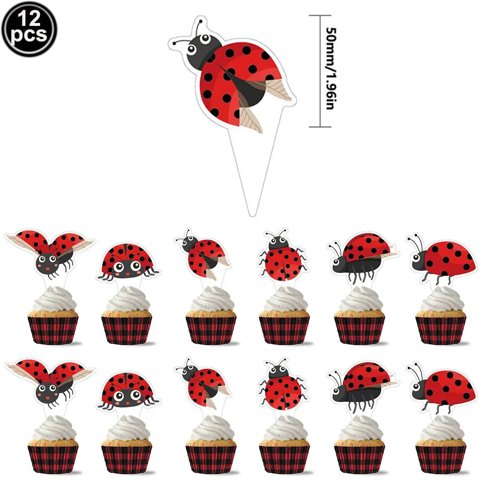 Ladybug Birthday Party Supplies Ladybug Paper Plate Napkin Banner Ladybug Foil Balloon for Baby Shower Ladybug Theme Party Decor