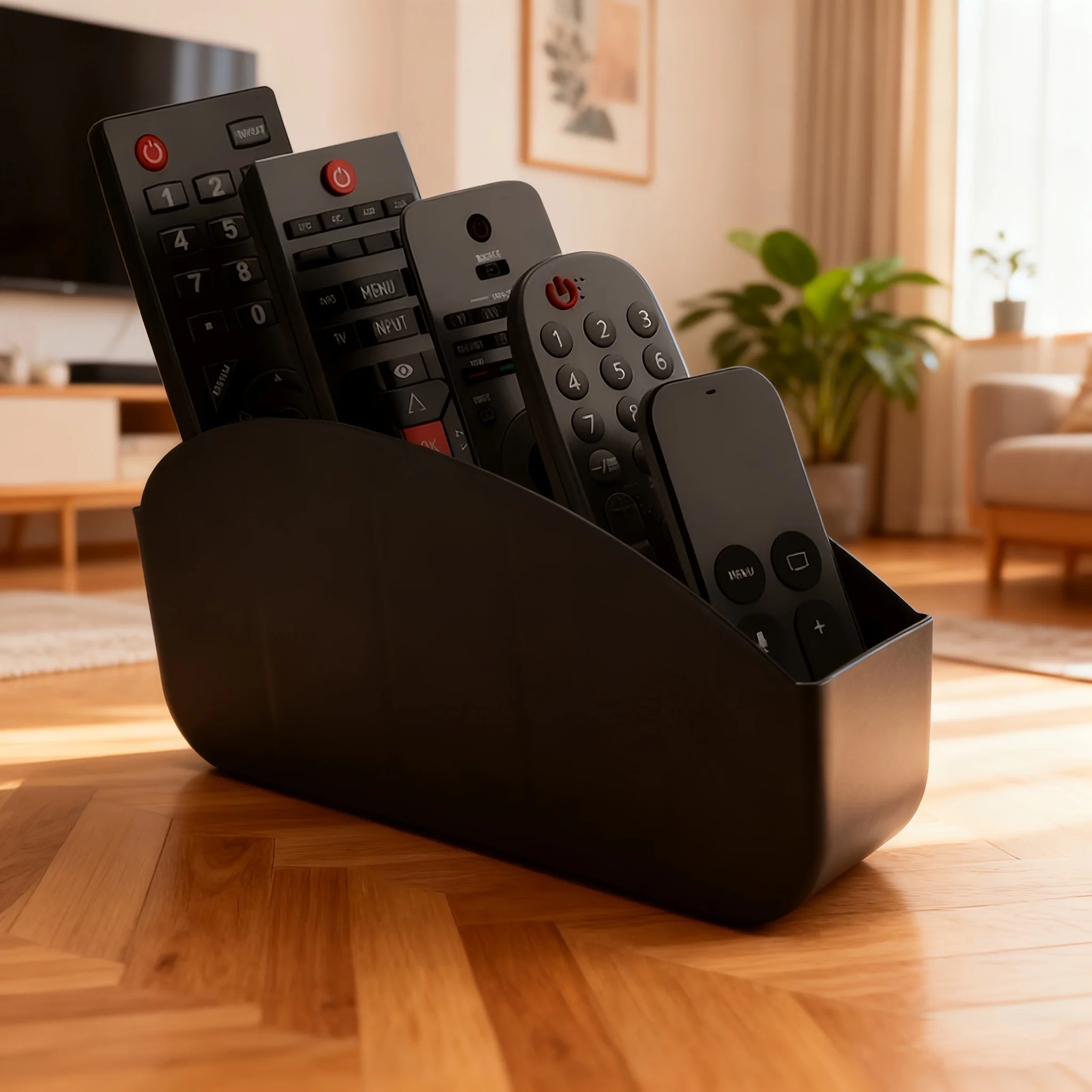 Remote Control Storage Box With 5 Compartments Made of Plastic - Suitable for Organizing Remote Controls for Tvs, Media Players view 3