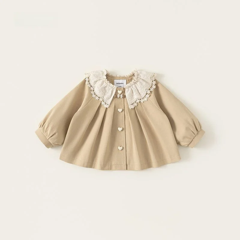 

Children's Loose Knot Windbreaker New Autumn 2025 Pure Color Versatile Kids' Top Youth Trend Cotton Busin Casual