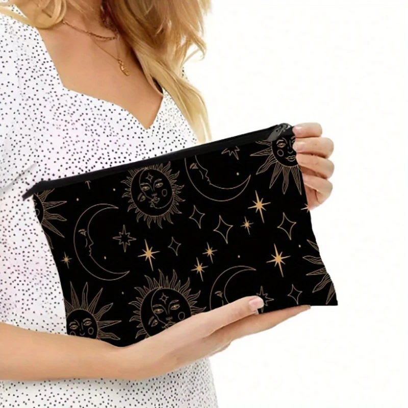 Sun and Moon Makeup Bag for Travel, Suitable for Both Men And Women, Designed to Organize Cosmetics And Other Essentials.