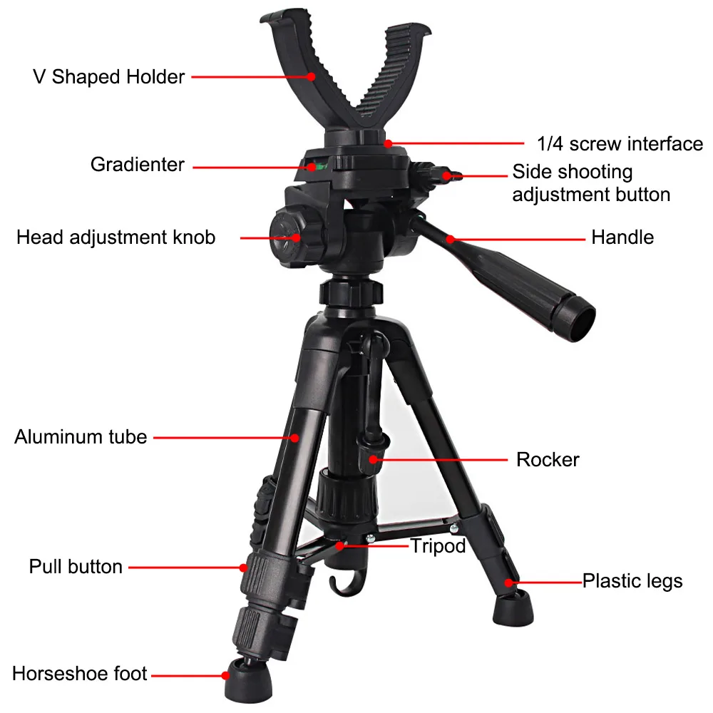 Cavalletto Telescopico Per Canna Da Pesca In Alluminio, 70 Cm, Base Triangolare Antiscivolo, Portatile